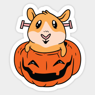 Guinea Pig In Pumpkin Halloween Sticker